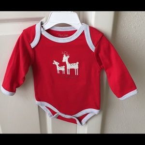 Rene' Rofe'  Red Baby Reindeer Bodysuit New